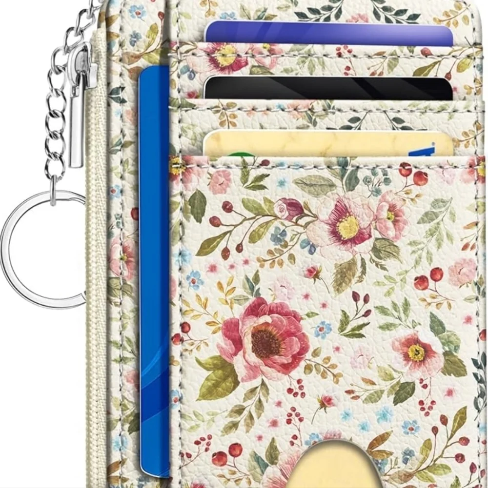 Floral Card Organizer with ID Window